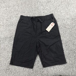 NEW Levis Shorts Boys XL Dark Black Slim Fit Chino Drawstring Casual Flat Front